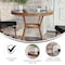 Flash Furniture Marseille French Bistro 31.5in. Table, Blk Textilene, Glass Top, Bamboo Print Alum Frame in Natural SDA-AD641011-80-BK-NAT-GG - alternate 3